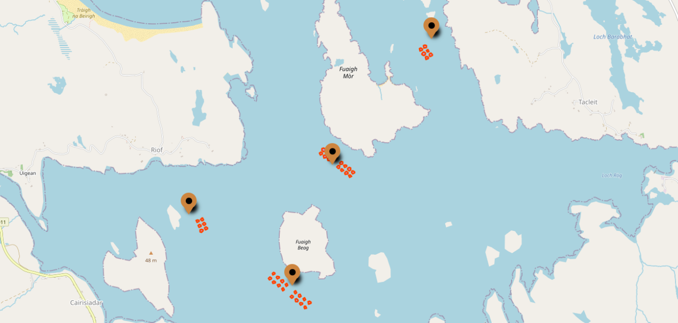 Scottish Fish Farms spotted by KAMAHU's AI Scottish Fish Farms spotted by KAMAHU's AI
