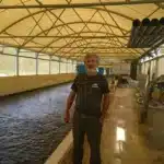 Robert Le Coat in front a the hatchery RAS in June 2020.